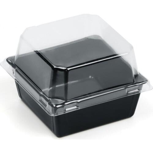 100pcs High quality baking cake packaging box plastic transparent fruit dessert mousse coconut milk puff takeaway cup with cover