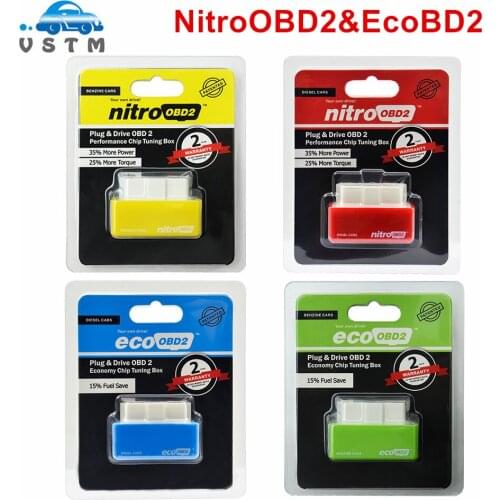 2021 Nitro OBD2 EcoOBD2 ECU Chip Tuning Box Plug & Driver NitroOBD2 Eco OBD2 For Benzine Diesel Car 15% Fuel Save More Power