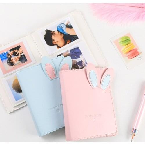 4X7B 3 Inch 64 Pockets Photo Album Mini Instant Picture Case Storage Cute Bunny Case