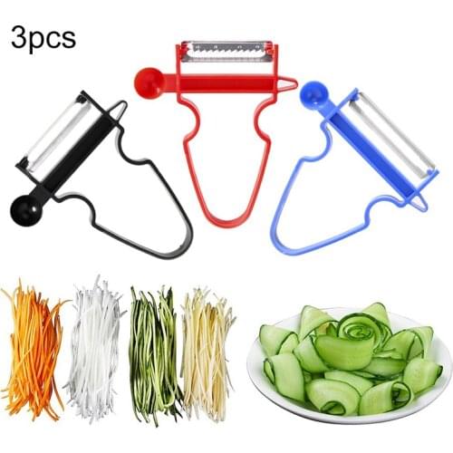 3pcs Set Slicer Shredder Peeler Julienne Cutter Multi Peel Stainless Steel Blade Grater Kitchen Tools Magic Trio Peeler Set