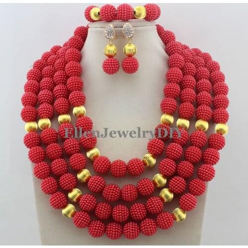 African Jewelry Set Nigerian Beads Wedding Jewelry Set Bridal Statement Jewelry Set Free Shipping W11988