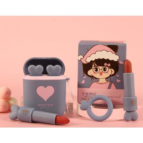 Smooth Matte Texture Lip Gloss 2 Colors Available Lipstick Long-lasting Lips Makeup Headset Box Set Exquisite Korean Cosmetics