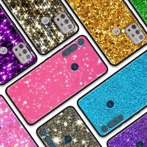 Mobilephone Shell for Motorola One Fusion Hyper Edge Plus Capa Case For Moto G9 Plus Caso TPU Guscio Bling Glitter Shining Flash