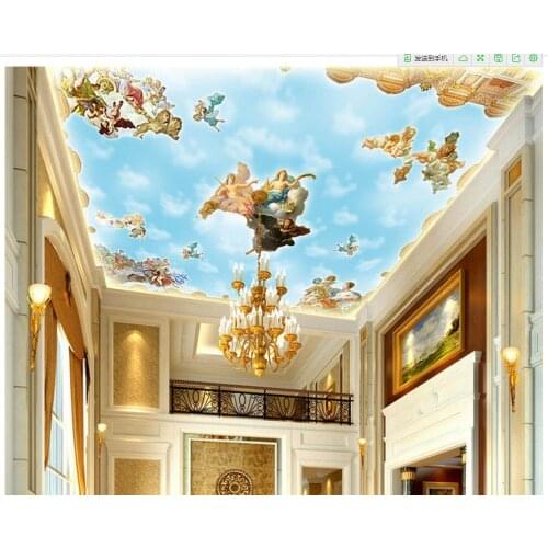 European style medieval ceiling wall decoration painting Home Decoration 3d ceiling murals wallpaper