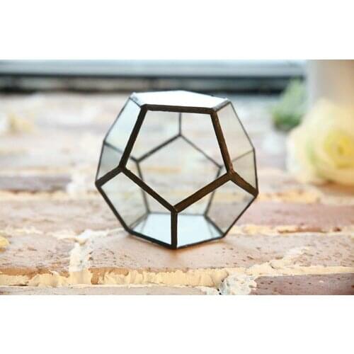 Perfect glass greenhouse succulents Micro Landscape glass + iron binding home decor dodecahedron