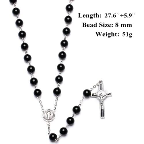 Catholic Love HeartRosary Prayer Necklace Mary Blessing Cross Pendant Necklaces