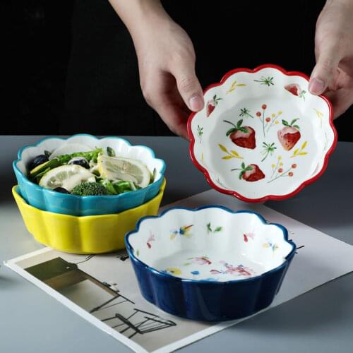 11CM Ceramic Salad Bowl Colorful Tableware Soup Bowl Children Rice Dessert Snack Bowl Household Tableware