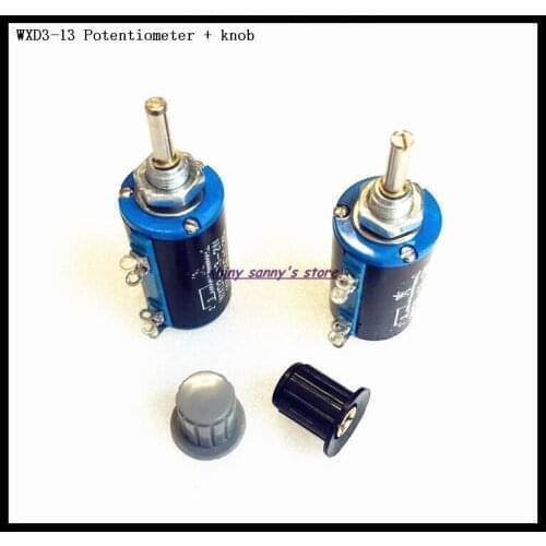 2 Sets/Lot WXD3-13 2W 5.6K / 6.8K / 10K / 22K / 33K / 47K / 100K Ohm Multi-Circle Wire-Wound Potentiometer + Gray Knob
