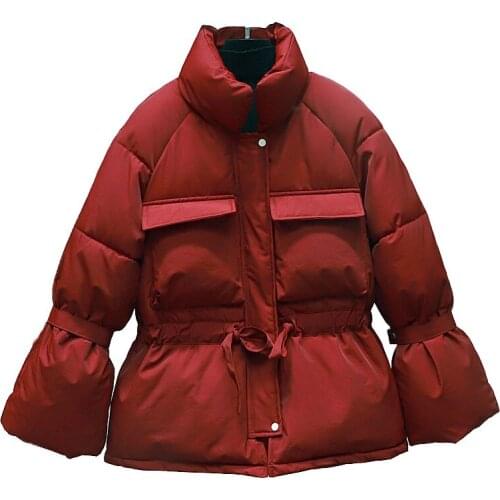 Winter New Cotton Coat Women Clothing Korean Stand Long Sleeve Shortbread Service Padded Jacket Fashion Ladies Outerwear H756