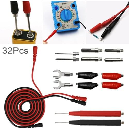 16Pcs / Set Multifunction Digital Multimeter Probe Test Lead Cable Alligator Clip Tools Multi Meter Tester Lead Probe Wire Tool
