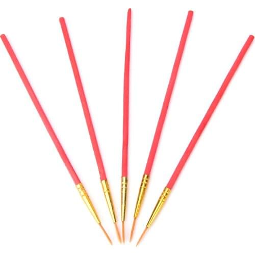 10Pcs/Set Watercolor Gouache Painting Pen Nylon Hair Wooden Handle Paint Brush Set Kids Student Drawing Art Supplies