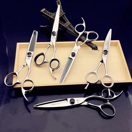 6 Professional Hair Salon Structure Scissors Set Cutting Barber Haircut Thinning Shear Scissors Hairdressing Hair Tools Scissors