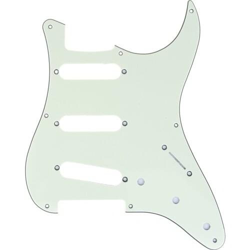 Musiclily Pro 8-Hole Guitar Strat Pickguard for JPN Fender Japan 57 Vintage Style Stratocaster, 3Ply Mint Green