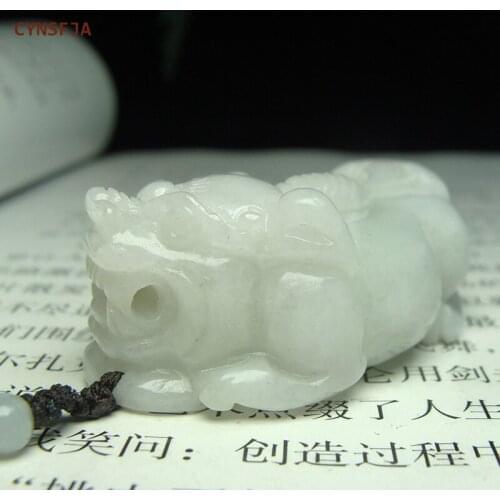 CYNSFJA Real Rare Certified Natural Grade A Burmese Jadeite Mens Amulets Pixiu Jade Pendant High Quality Hand Carved Best Gifts