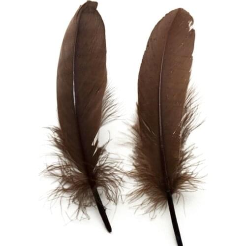 New Stylish Hot Sale 500pcs/lot 15-20cm coffee Natural Feather Goose For Craft/ Hats/Floral Arrangement Material Accessories