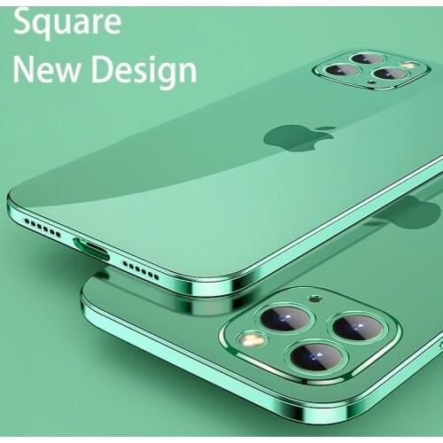 New Luxury Plating Case For iPhone 11 12 Pro XS MAX Mini XR X 7 8 Plus Case Cover Soft TPU Transparent Anti-fall Colorful Coque