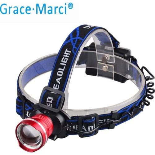 GM Rechargeable Head Torch High Power T6 LED Headlight Adjust Zoom Headlamp Camping Head Light Waterproof Headlamp