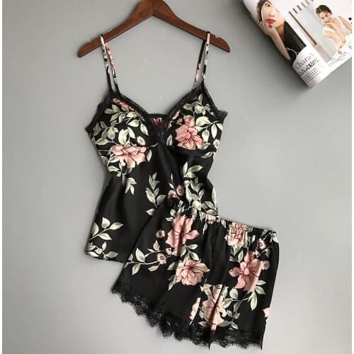 QWEEK Pajamas for Women Pizama Damska Pijama Set Sexy Pyjama Femme Satin Sleepwear Summer Home Clothes Nightie 2020