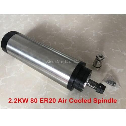 CNC Spindle Motor Air Cooled 2.2kw 220V Spindle Milling Machine Diameter 80mm Built-in 4 pcs Bearings