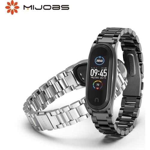 For Mi Band 5 4 3 Metal Smart Wristband for Mi Band 5 Strap Wrist Opaska Bend 4 Bracelet for Xiaomi Correa Miband 3 NFC Global