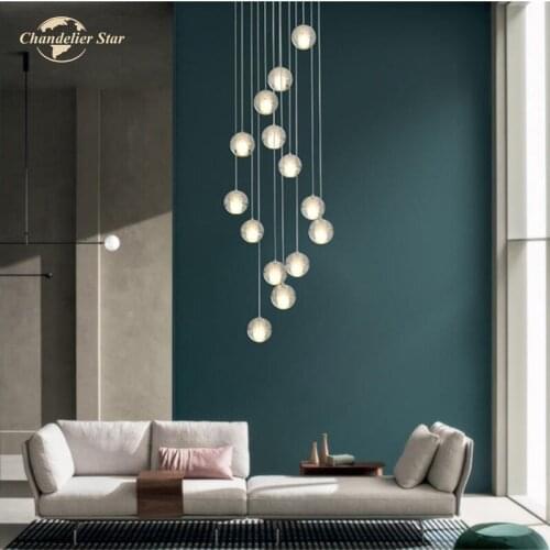 Luxury LED Chandeliers Lighting Modern Crystal Ball Pendant Hanging Lights for Bedroom Living Room Staircase Indoor Lamp Lustre
