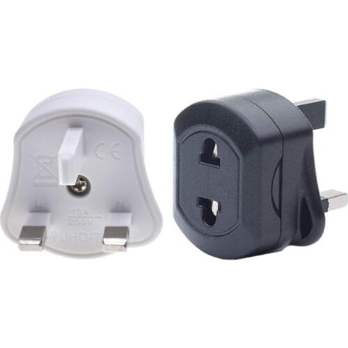 1 PC) UK to EU/US Electrical Plug Adapter Type G Standard 13A Fused AC100~250V 13A White Color