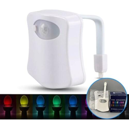 Smart PIR Motion Sensor Toilet Seat Night Light Intelligent Motion Sensor LED 8 Color Automatic Backlit WC Toilet Light