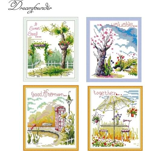 Spring, Summer, Autumn and Winter Series cross stitch kit aida 14ct 11ct count print canvas stitches embroidery DIY handmade nee