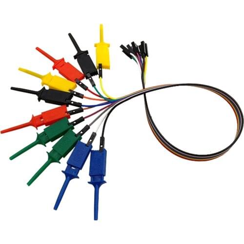 10pcs 300mm High Efficiency Test Hook Clip Logic Analyzer Cable Gripper Probe Test Clamp Kit