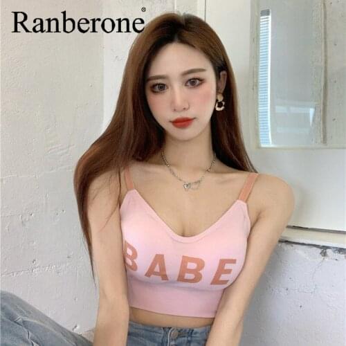 Women Sports Bra Korean Style Top Underwear Letter Breathable Yoga Bra Under Sportswear Streetwear Sleeveless Basic Tank