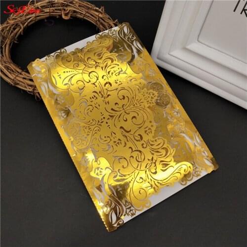 1pcs Wedding Invitations Card Vintage Laser Cut Elegant Birthday Invitation Card Wedding decoration Party Supplies Luxury 7Z