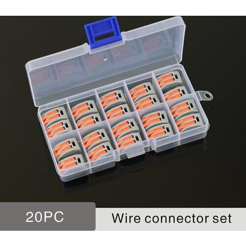 10PCS/Box Wire Connector Wiring Terminal Mini Fast Compact Connectors Push-in Universal 2 Pin 0.08-2.5mm