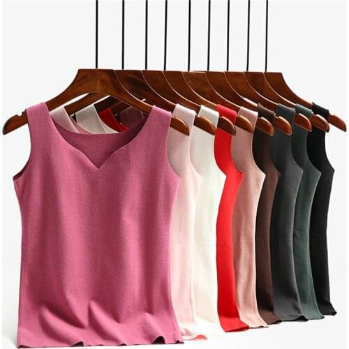 2019 Autumn Winter Fashion Warm Plus Size M-2XL Women Cotton Tops Based Sleeveless Female Warm Vests Tanks Tees Bottomings WZ991