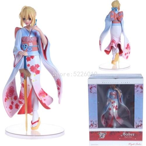 25cm Fate Stay Night Saber Kimono Ver. 1/7 Scale Action Figure Saber Sexy Girl Anime Figure Saber Figurine Collectible Model Toy