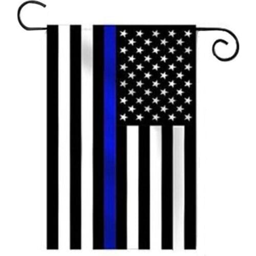 45cmx30cm Thin Blue Line the Stars and Stripes Flag Police Cops Law Enforcement Home Decor Polyester Garden Banner