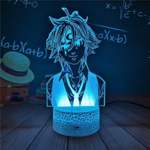 Acrylic Night Light Lamp Anime The Seven Deadly Sins Escanor Light for Bed Room Decor Nightlight Kids Table Lamp Escanor Gift