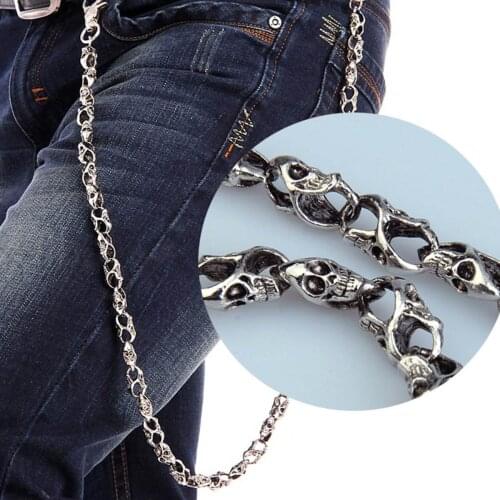 79 cm Skeleton Rider Make Wallet Chain Ghost Rock Punk Metal Keychain Key Pants Chain Fashion Mens Jewelry 2018