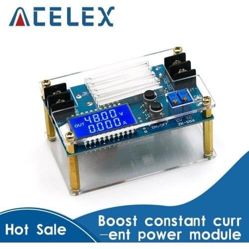 DC-DC DC 9 -45V to 10 -50V 5A Step Up Power Supply Module Adjustable Boost Adapter CV/CC Converter LCD Display with Case
