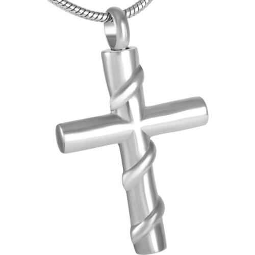 IJD8351 New Design 316L Stainless Steel Cremation Jewelry Pendant Unisex,The Cross Memorial Urn Keepsake Ashes Necklace Hot Sale