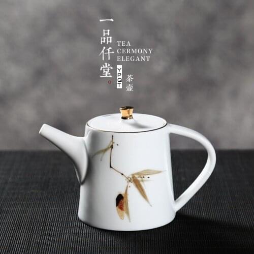 Chinese teapot ceramic hand-painted teaware filter white porcelain tea pot Japanese Kungfu ceremony puer set single pot