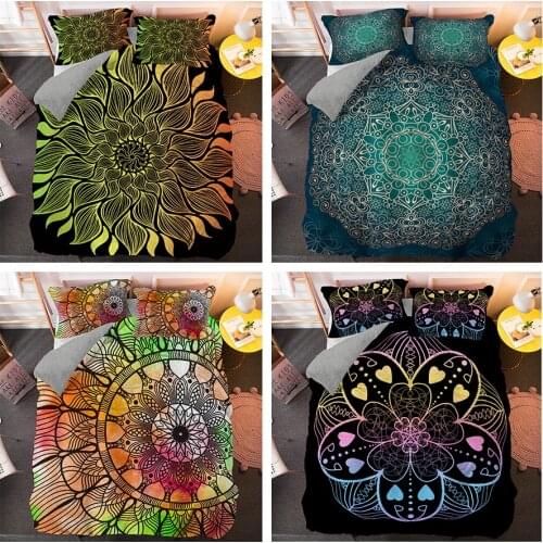 3D Mandala Bedding Set 3pcs Duvet Cover Bohemian Home Textile Comforter Bedspreads Bed Sets