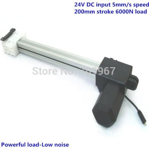 6000N=600KG=1320LBS load 5mm/sec=0.2inch/sec 200mm=8inch stroke 24V DC Linear actuator for electric sofa chair free shipping
