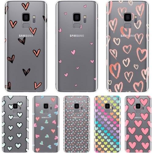 Heart Love Kawaii Cute Phone Case For Samsung Galaxy Note 4 5 8 9 Soft Silicone Back Cover For Samsung S5 S6 S7 Edge S8 S9 Plus