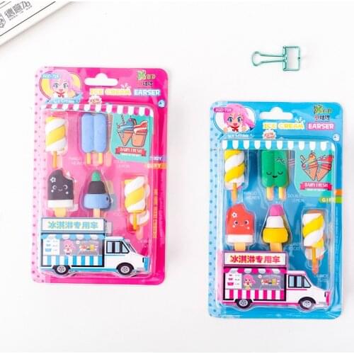 Cute Ice Cream Eraser Rubber Eraser Primary School Student Promotional Gift Stationery Tools School Supplies Rubber For Pen