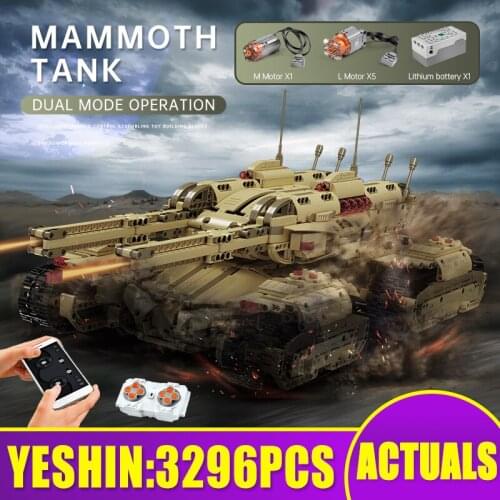 MOULD KING The MOC-59688 Motorized Mammoth Tank Model Assembly High-Tech Building Block Brick APP RC Toys As Kids Christmas Gift