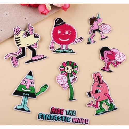 50pcs/Lot Embroidery Patches Letters Clothing Decoration Accessories Weird Stuff Personality Diy Iron Heat Transfer Applique