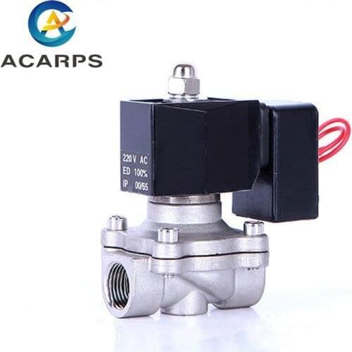 3/8" 1/2" 1" 2"Energy Saving Normally Closed Stainless Steel Solenoid Valve Switch Valve Water Valve 24 Hours Energize Not Fever