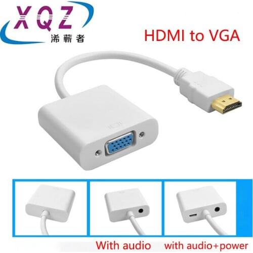 HDMI to VGA adapter HDMI male to VGA female converter with audio charging HDMI in VGA out video converter chipset white black