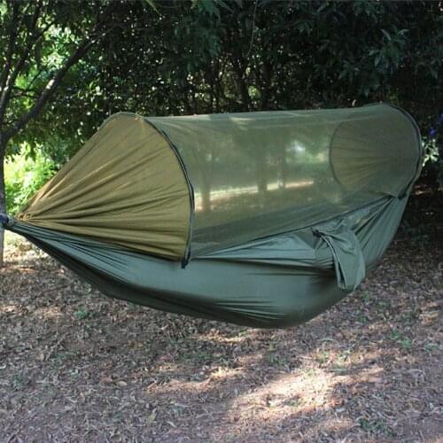 Portable Outdoor Camping Hammock with Mosquito Net High Strength Parachute Bed Hunting Sleeping Swing Garden Furniture Hammocks