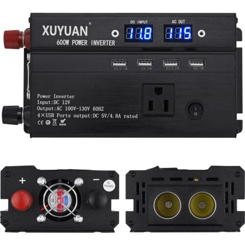 Power inverter with 5000 w 3000w peak auto power inverter DC 12 v to AC 110 v 4x USB port RV converte